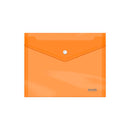Dohe Sobre con Cierre de Broche - Tamaño A5 - Polipropileno Cristal Transparente 150 Micras - Color Naranja