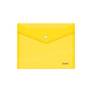 Dohe Sobre con Cierre de Broche - Tamaño A5 - Polipropileno Cristal Transparente 150 Micras - Color Amarillo