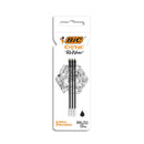 Bic Pack de 3 Recambios para Boligrafo Cristal Re´new - Punta Media de 1.0mm - Tinta con Base de Aceite - Color Negro