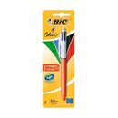 Bic 4 Colours Original Fine Boligrafo de Bola Retractil - Punta Fina de 0.8mm - Tinta con Base de Aceite - Cuerpo Rojo/Blanco - 4 Colores