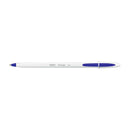 Bic Cristal Up Boligrafo de Bola - Punta de 1.2mm - Tinta con Base de Aceite - Cuerpo Blanco - Color Azul (20 unidades)