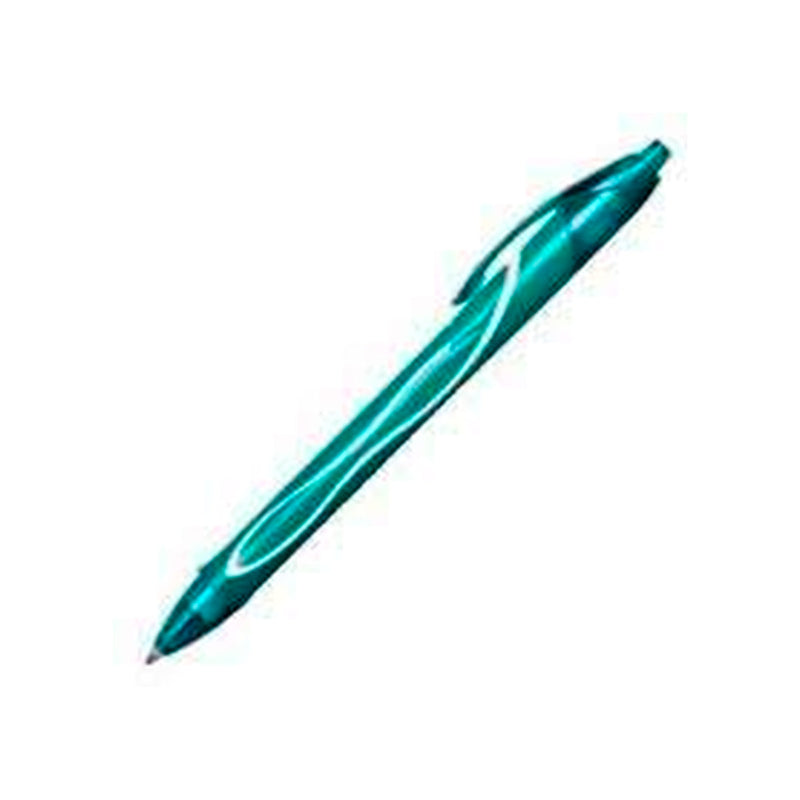 Bic Gel-Ocity Quick Dry Boligrafo Retractil - Punta Media de 0.7mm - Tinta de Gel - Secado Ultra Rapido - No Mancha el Papel - Color Verde (12 unidades)