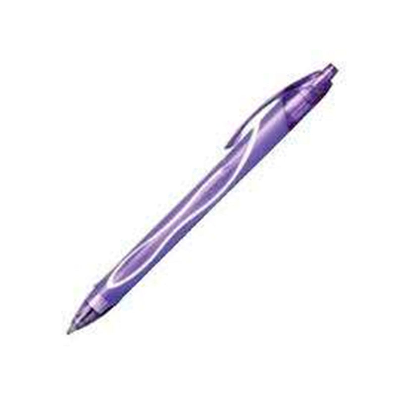 Bic Gel-Ocity Quick Dry Boligrafo Retractil - Punta Media de 0.7mm - Tinta de Gel - Secado Ultra Rapido - No Mancha el Papel - Color Violeta (12 unidades)