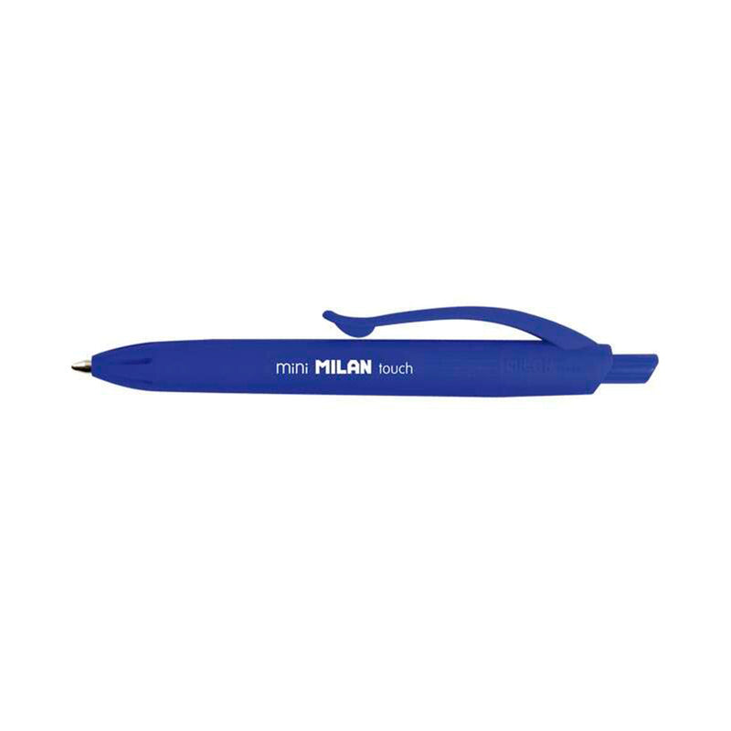 Milan P1 Touch Mini Boligrafo de Bola Retractil - Punta Redonda 1mm - Tinta con Base de Aceite - Escritura Suave - Color Azul (40 unidades)