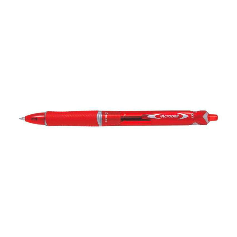 Pilot BeGreen Boligrafo de Bola Retractil Acroball - Recargable - Fabricado con Plastico Reciclado - Punta Redonda 0.7mm - Trazo 0.25mm - Grip Ergonomico - Color Rojo (10 unidades)