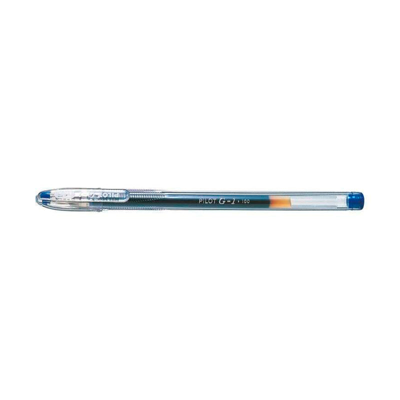 Pilot Boligrafo de Gel G1 - Recargable - Punta de Bola 0.5mm - Trazo 0.3mm - Cuerpo Transparente - Color Azul (12 unidades)