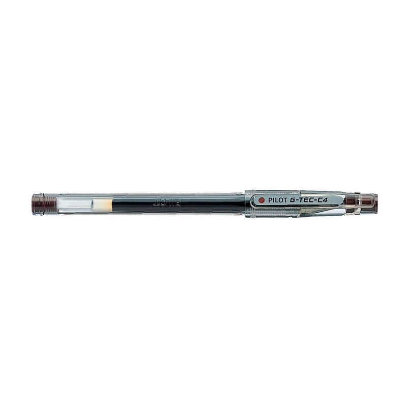 Pilot Boligrafo de Gel G-Tec C4 - Extra Fino - Recargable - Punta de Bola 0.4mm - Trazo 0.2mm - Color Marron (12 unidades)