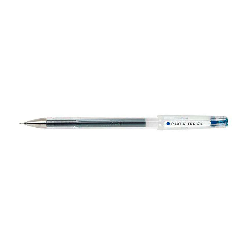 Pilot Boligrafo de Gel G-Tec C4 - Extra Fino - Recargable - Punta de Bola 0.4mm - Trazo 0.2mm - Color Azul (12 unidades)