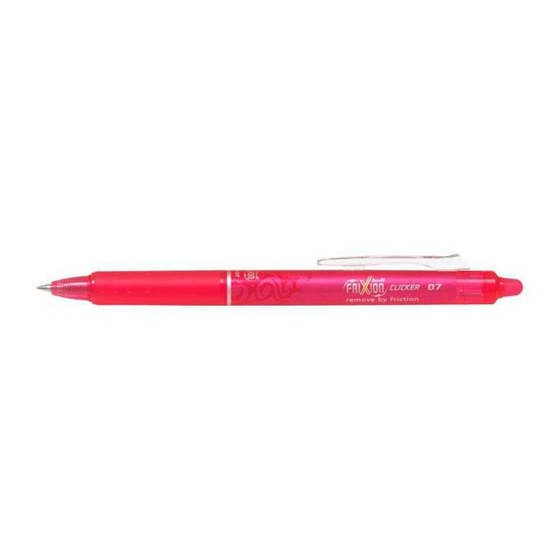 Pilot Frixion Clicker Boligrafo de Gel Borrable Retractil - Punta de Bola 0.7mm - Trazo 0.4mm - Grip Ergonomico - Color Rosa (12 unidades)