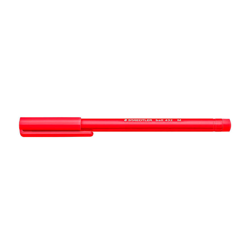 Staedtler Ball 432 Boligrafo Punta de Bola - Punta 0.45mm - Tinta Indeleble - Color Rojo (10 unidades)