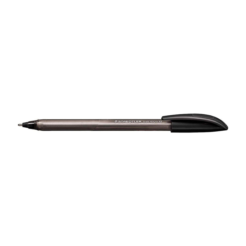 Staedtler Ball 4320 M Boligrafo Punta de Bola 1mm - Escritura Suave - Cuerpo Triangular - Color Negro (10 unidades)