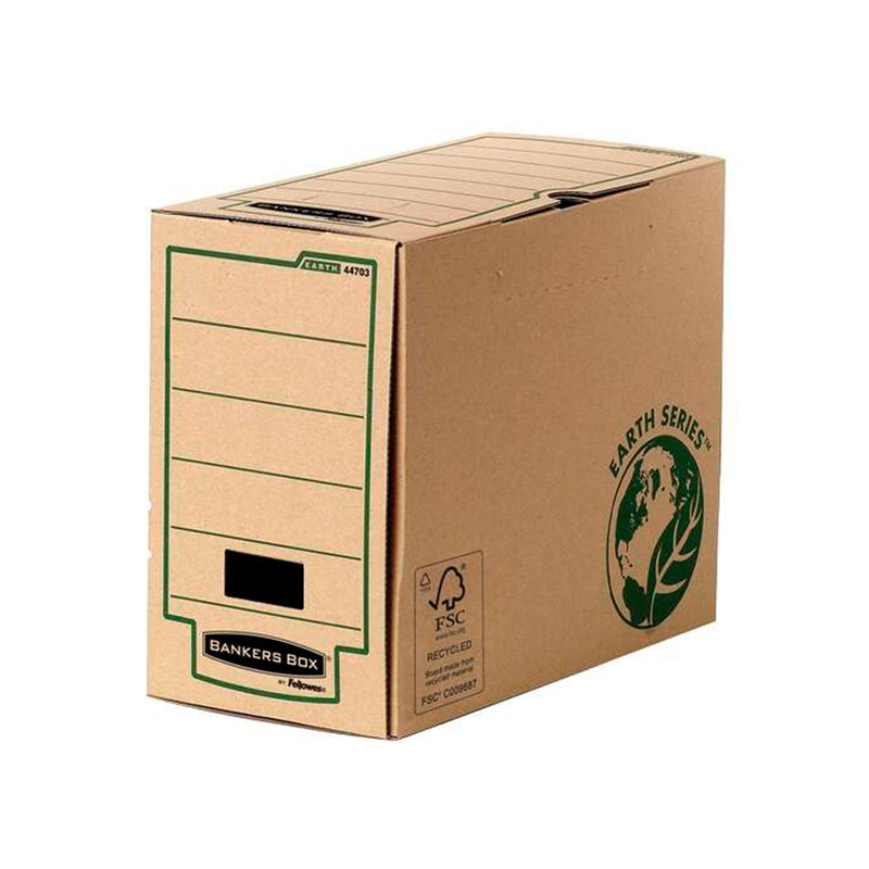 Fellowes Bankers Box Earth Caja de Archivo Definitivo A4 150mm - Montaje Manual - Carton Reciclado Certificacion FSC - Color Marron (20 unidades)