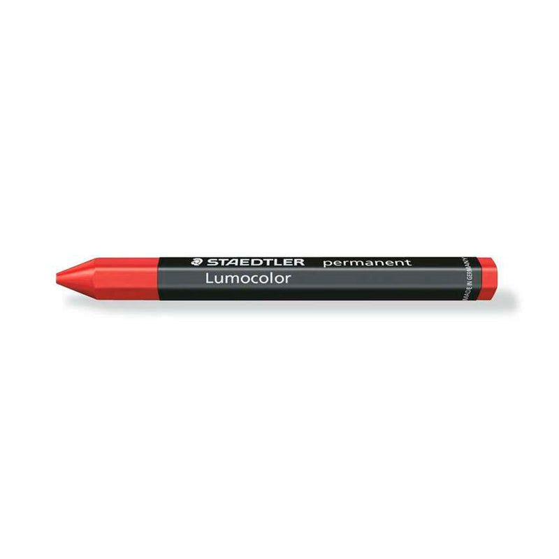 Staedtler Lumocolor Permanent Omnigraph 236 Cera Permanente Hexagonal - Resistente al Agua - Diametro 12mm Aprox - Color Rojo (12 unidades)