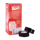 Apli Cinta Adhesiva Negra 19mm x 33m - Resistente al Agua y a la Intemperie - Facil de Cortar con las Manos - Ideal para Uso en Exteriores Negro (8 unidades)