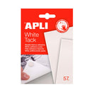 Apli Tack Masilla Blanca 57g - Adhesivo Reutilizable - No Deja Residuos - Facil de Moldear - Blanco
