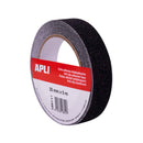Apli Cinta Antideslizante 25mm x 5m - Resistente al Agua y al Desgaste - Facil de Cortar y Aplicar - Negro