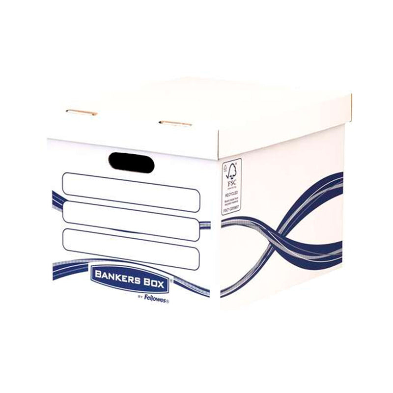 Fellowes Bankers Box Basic Contenedor de Archivos - Montaje Manual - Carton Reciclado Certificacion FSC (10 unidades)