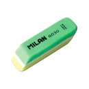 Milan Nata 6030 Goma de Borrar Biselada Bicolor - Plastico - No Daña el Papel - Colores Surtidos (30 unidades)