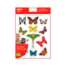 Apli Gomets Tematicos Realistas Mariposas - 24 Unidades por Bolsa - Adhesivo Removible - Fotografias a Todo Color - Adhesivo Base Agua - Libre de Disolventes - Colorido (5 unidades)