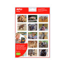 Apli Gomets Realistas Animales en Habitat Sabana - 30 Gomets Tematicos Rectangulares por Bolsa - Imagenes Realistas de Animales Salvajes - Adhesivo Removible (5 unidades)