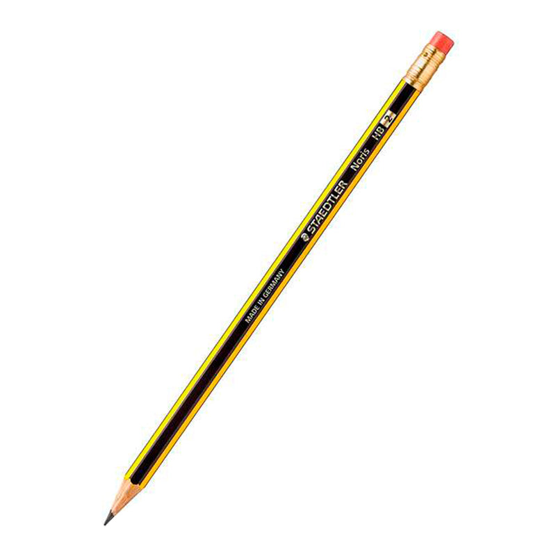 Staedtler Noris 122 Lapiz de Grafito Hexagonal con Goma - Mina HB - Resistencia a la Rotura - Sin PVC ni Latex (12 unidades)