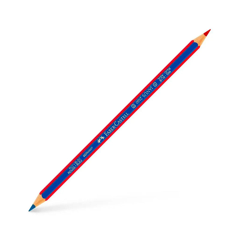 Faber-Castell Janus 2160 Lapiz Fino Bicolor Hexagonal - Ecologico - Resistente a la Rotura - Color Rojo/Azul (12 unidades)
