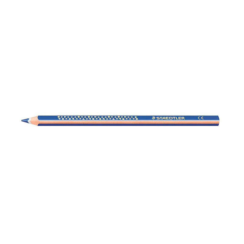 Staedtler Jumbo Noris 128 Lapiz Triangular de Color - Mina de 4mm - Resistencia a la Rotura - Diseño Ergonomico - Color Azul (12 unidades)