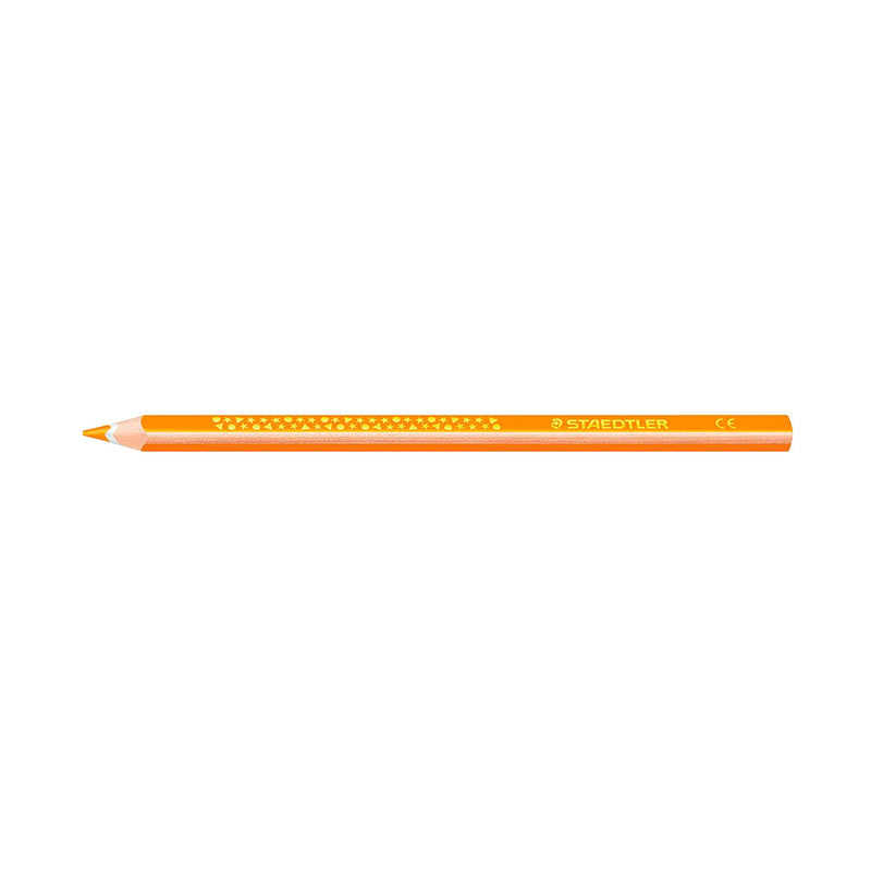 Staedtler Jumbo Noris 128 Lapiz Triangular de Color - Mina de 4mm - Resistencia a la Rotura - Diseño Ergonomico - Color Naranja (12 unidades)