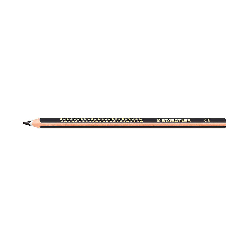 Staedtler Jumbo Noris 128 Lapiz Triangular de Color - Mina de 4mm - Resistencia a la Rotura - Diseño Ergonomico - Color Negro (12 unidades)