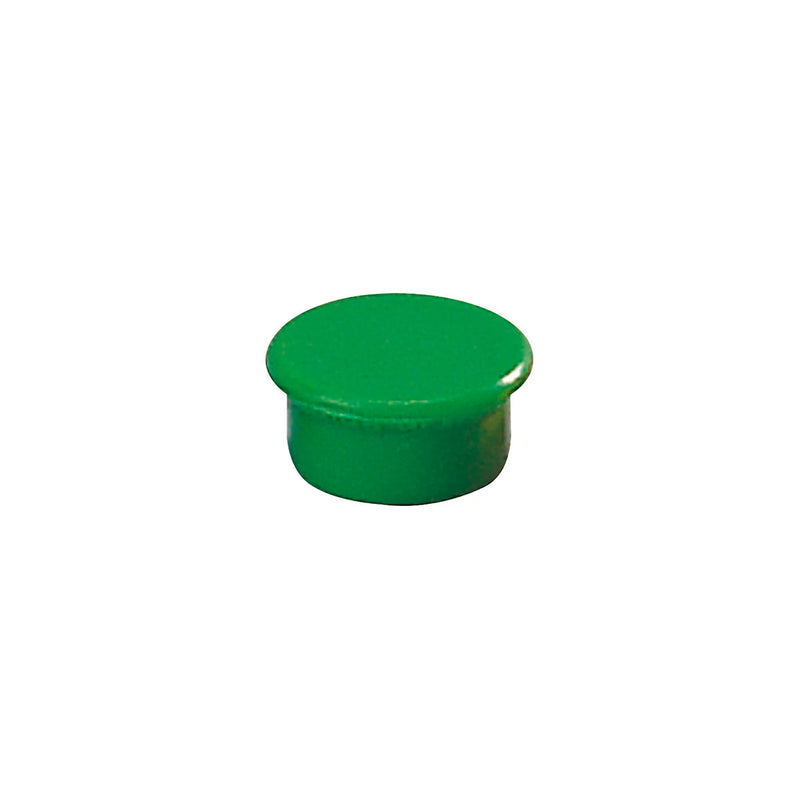 Dahle 95513 Pack de 10 Imanes para Pizarra Blanca - Diametro de 13mm - Color Verde