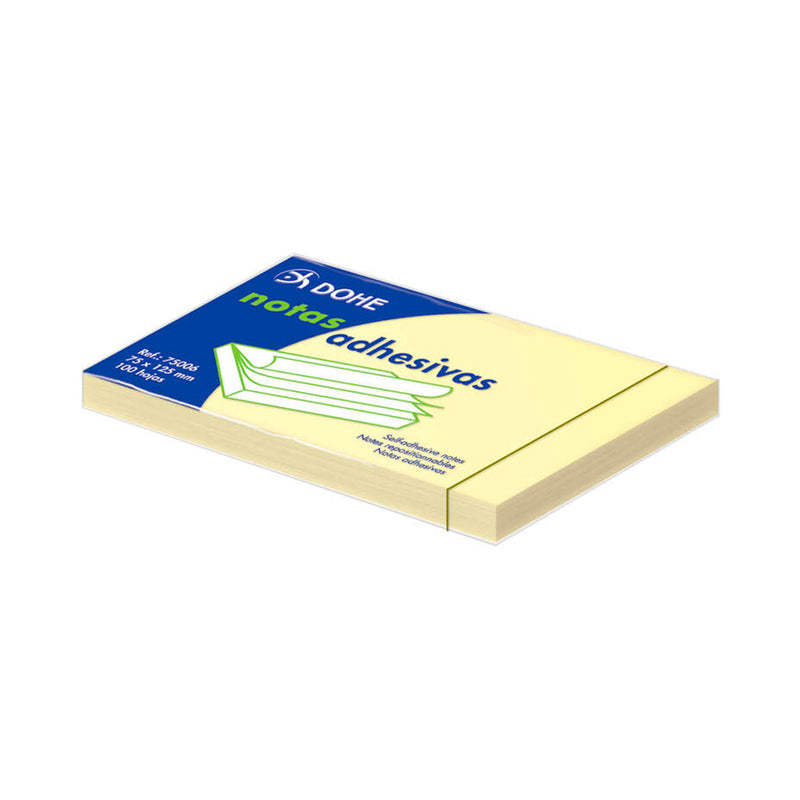 Dohe Bloc de 100 Notas Adhesivas 75x125mm - Color Amarillo