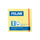 Milan Bloc de 100 Notas Adhesivas - Removibles - 76mm x 76mm - Color Amarillo Claro (10 unidades)
