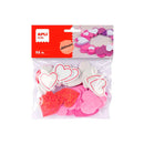 Apli Formas de Corazones Adhesivas de Goma Eva - 52 Formas - Medidas Surtidas - Material Suave y Seguro - Colores Surtidos Purpurina