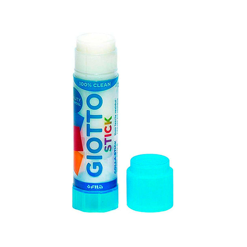 Giotto Stick Barra de Pegamento Grande - Capacidad 40gr - Sin Disolventes - Secado Rapido - Apto para Uso Escolar (12 unidades)