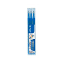 Pilot Pack de 3 Recambios para Frixion Ball / Frixion Clicker - Tinta Gel Borrable - Punta de Bola 0.7mm - Trazo 0.4mm - Color Azul (12 unidades)
