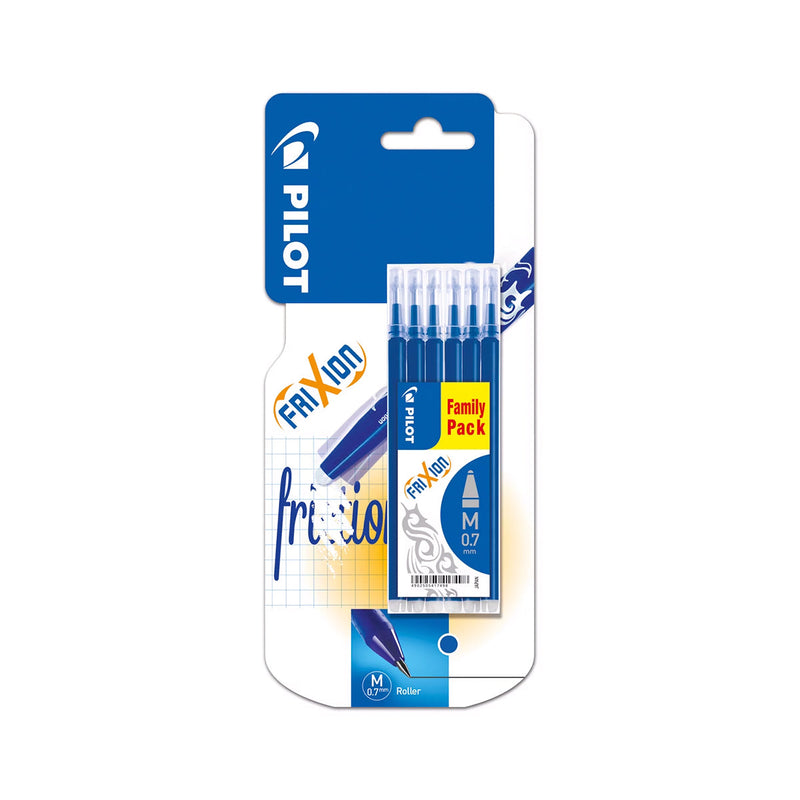Pilot Pack de 6 Recambios para Frixion Ball y Frixion Clicker - Punta de Bola Redonda 0.7mm - Trazo 0.4mm - Color Azul