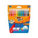 Bic Kids Couleur Pack de 12 Rotuladores - Punta Mediana - Lavable - Colores Surtidos