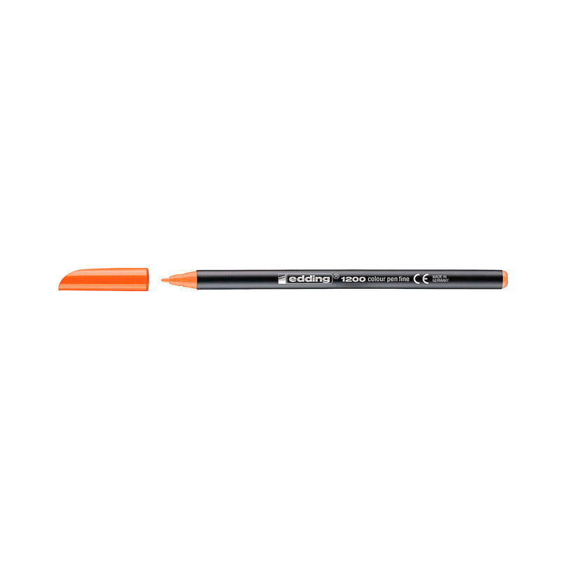 Edding 1200 Rotulador - Punta Redonda - Trazo 1mm - Tinta con Base de Agua - Color Naranja (10 unidades)