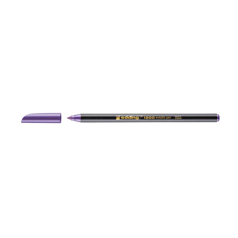 Edding 1200 Rotulador - Punta Redonda - Trazo 1mm - Tinta con Base de Agua - Color Violeta Metalizado (10 unidades)