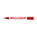 Edding 400 Rotulador Permanente - Punta Redonda - Trazo 1 mm. - Recargable - Secado Rapido - Color Rojo (10 unidades)
