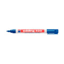 Edding 400 Rotulador Permanente - Punta Redonda - Trazo 1 mm. - Recargable - Secado Rapido - Color Azul (10 unidades)