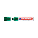 Edding 800 Rotulador Permanente - Punta Biselada - Trazo entre 4 y 12 mm. - Recargable - Secado Instantaneo - Color Verde (5 unidades)