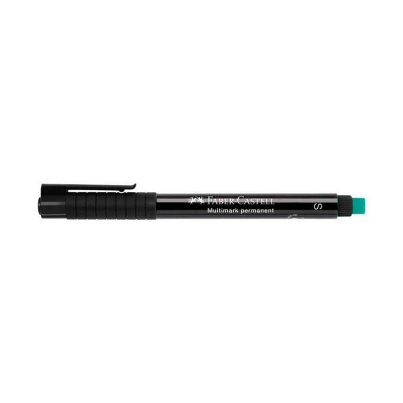 Faber-Castell Multimark Rotulador Permanente - Ancho de Trazo 0.4mm - Goma de Borrar Integrada - Resistente a la Luz y al Agua - Color Negro (10 unidades)