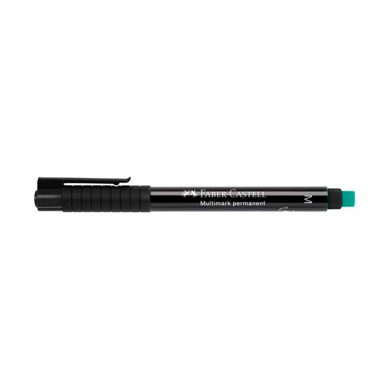 Faber-Castell Multimark Rotulador Permanente - Ancho de Trazo 1mm - Goma de Borrar Integrada - Resistente a la Luz y al Agua - Color Negro (10 unidades)