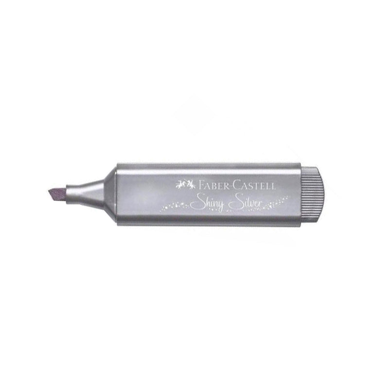 Faber-Castell Textliner 46 Metallic Marcador Fluorescente - Punta Biselada - Trazo entre 1mm y 5mm - Tinta con Base de Agua - Color Plata (10 unidades)