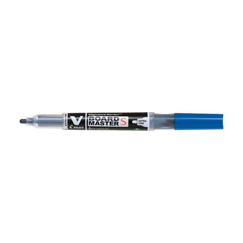 Pilot V-Board Master S Begreen Rotulador para Pizarra Blanca - Punta Redonda 3.5mm - Trazo 1.3mm - 80% Plastico Reciclado - Recargable - Color Azul (10 unidades)