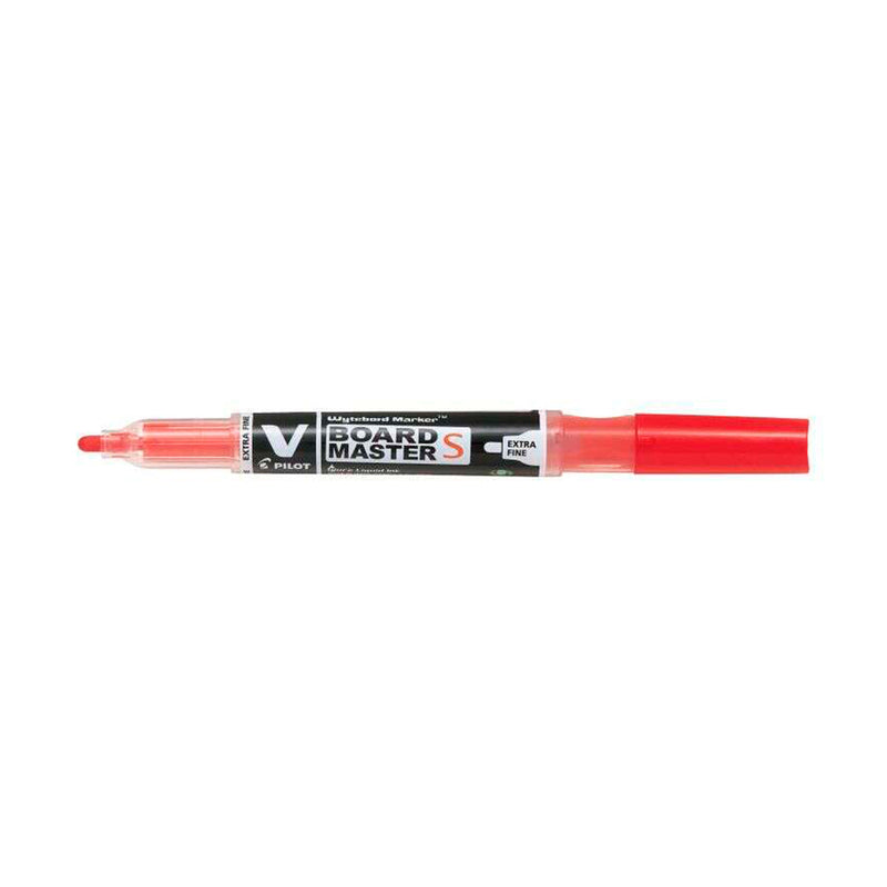 Pilot V-Board Master S Begreen Rotulador para Pizarra Blanca - Punta Redonda 3.5mm - Trazo 1.3mm - 80% Plastico Reciclado - Recargable - Color Rojo (10 unidades)