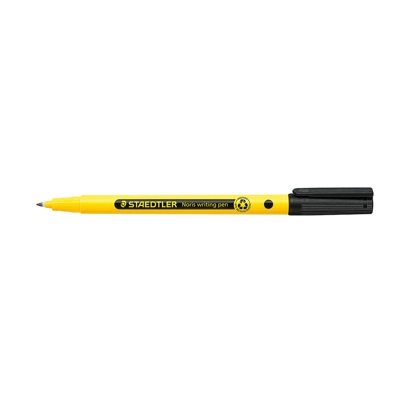 Staedtler 307 Noris Writing Pen Rotulador de Punta Fina - Trazo 0.6mm Aprox - Tinta Base de Agua - Cuerpo Fabricado en un 97% de Plastico Reciclado - Color Negro (10 unidades)