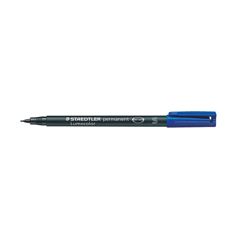 Staedtler Lumocolor Permanent 313 Rotulador Permanente de Punta Fina - Trazo 0.4mm Aprox - Secado Rapido - Color Azul (10 unidades)