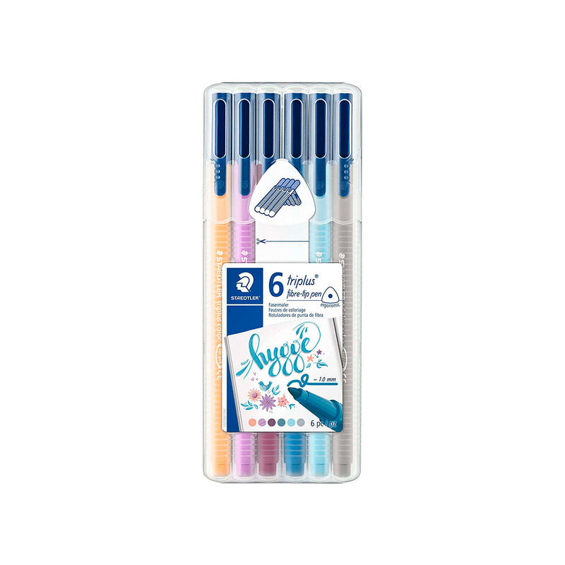 Staedtler Triplus Color 323 Hygge Pack de 6 Rotuladores de Punta Fina - Trazo 1mm Aprox - Tinta Base de Agua - Colores Surtidos